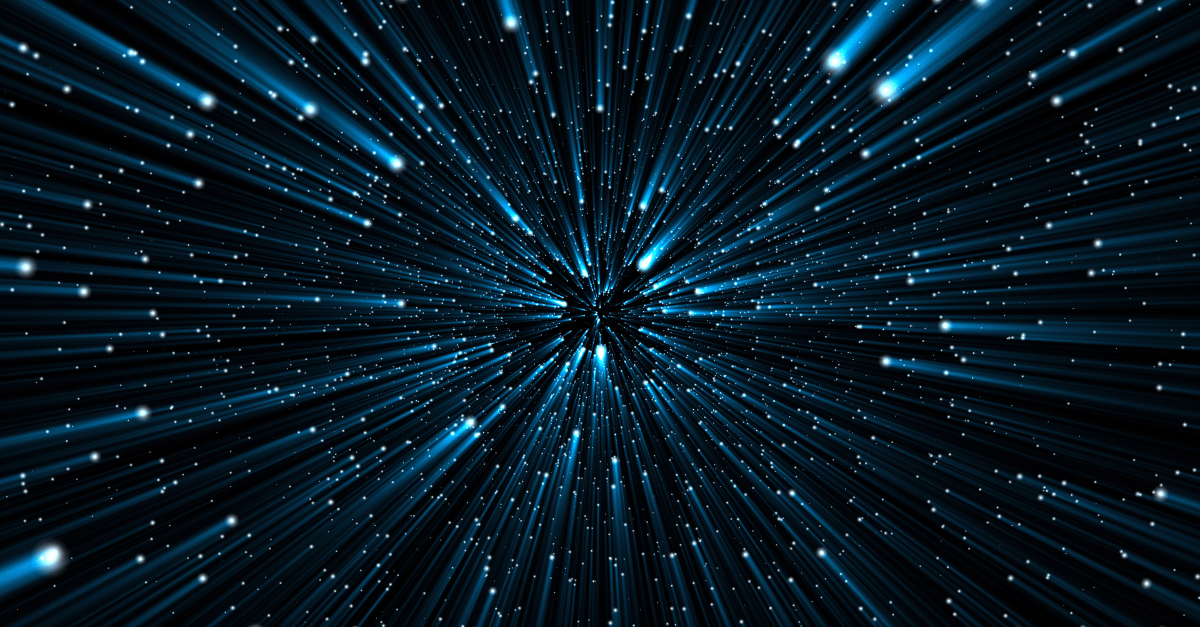deep space black photo of blue tinged asteroids and stars