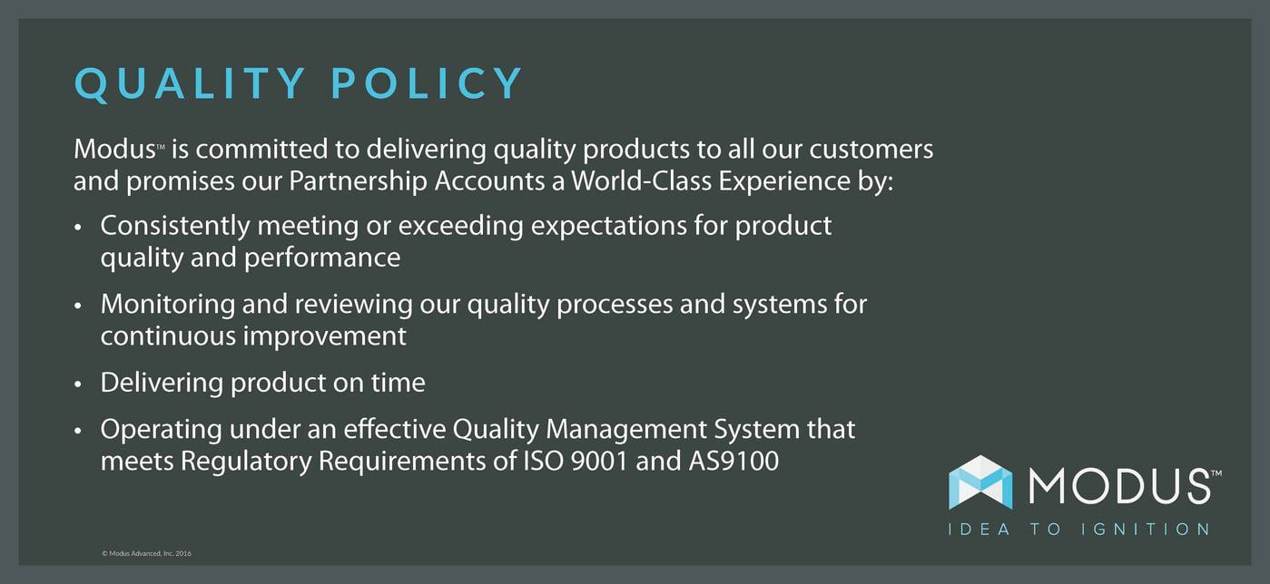 Modus Advanced Quality Policy