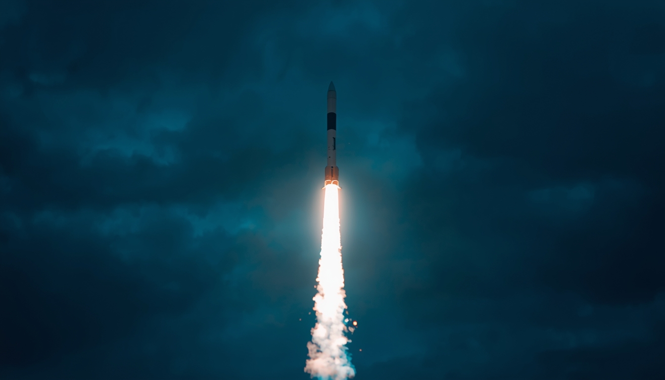 lucid-origin_Missile_launch_at_night_long_exposure_light_trail_streaking_upward_into_dark_sky-0